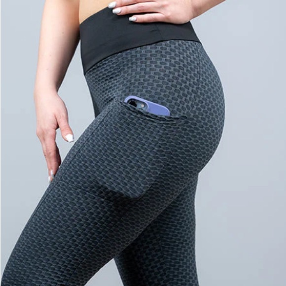 BLUE Peplos Super TikTastic Butt Lift Leggings Now W Pockets As Seen On Social - Picture 9 of 9